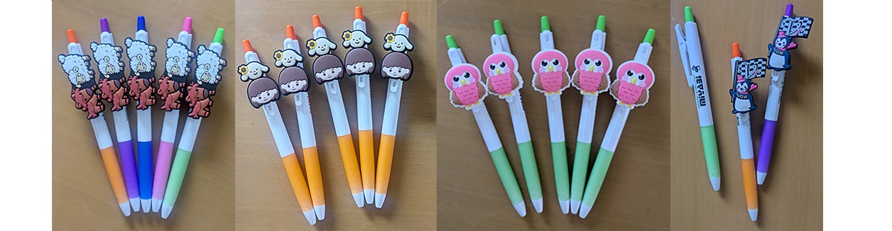 2types Bollpoint pen with rubber mascot